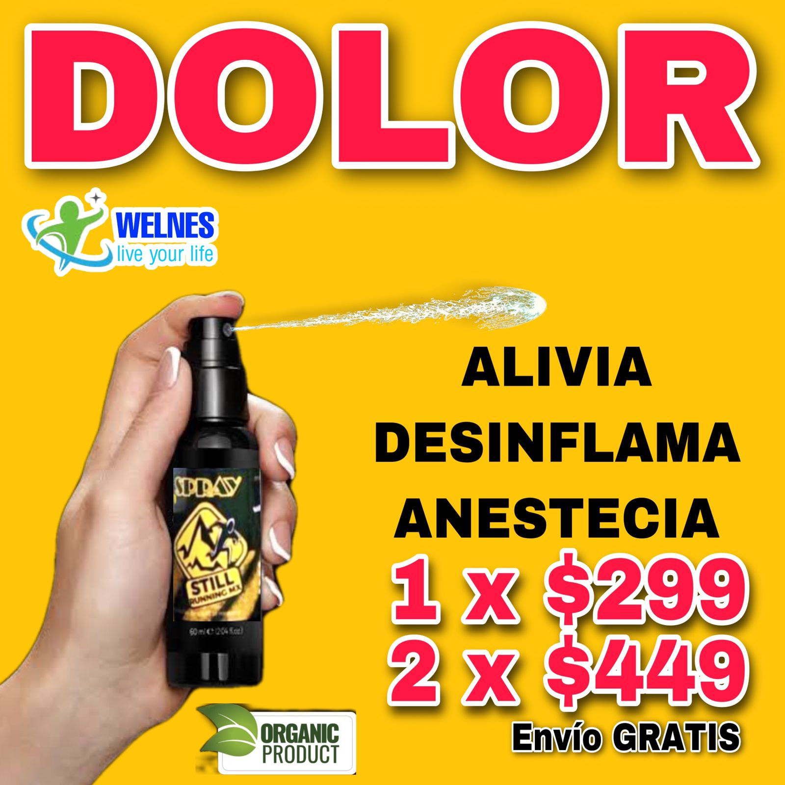 Spray contra el dolor Still Running
