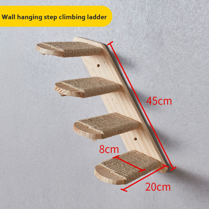 DIY Wall-Mounted Solid Wood Cat Climbing Frame Cat House Scratching Board 的副本 的副
