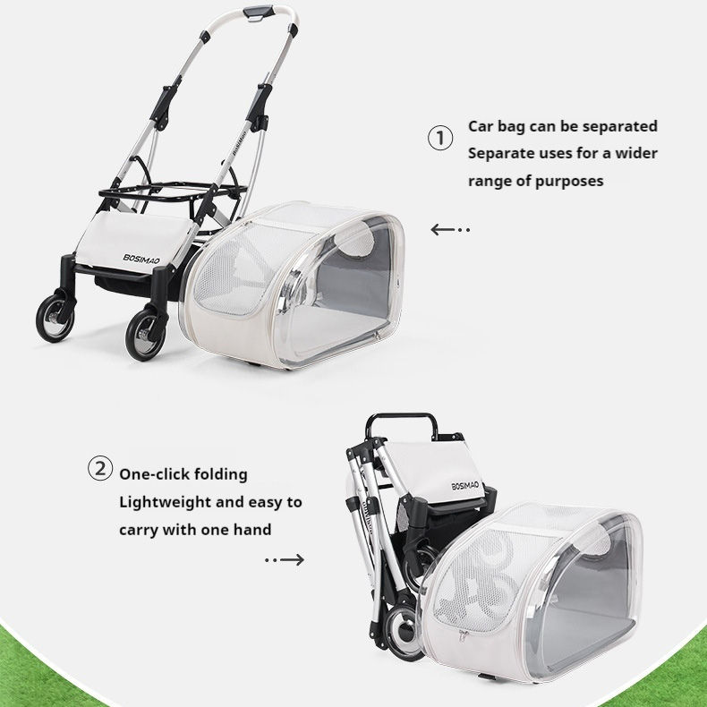 Thumbnail: BOSIMAO Pet Stroller Cat Stroller Lightweight Foldable Detachable