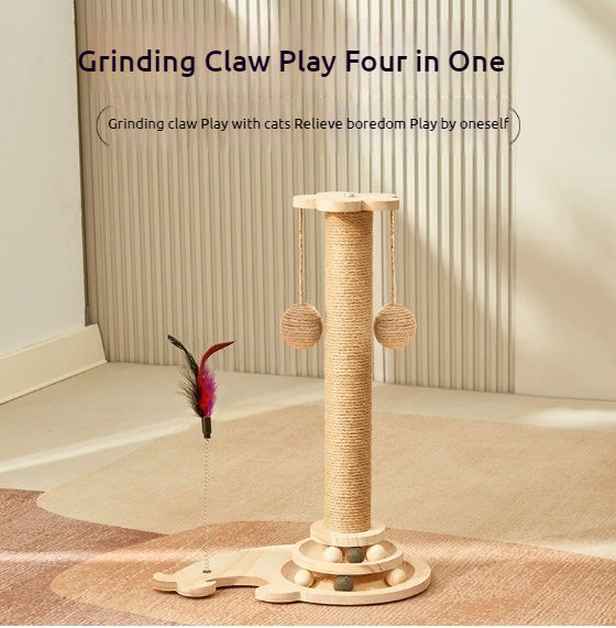 Thumbnail: Sisal Cat Scratch Pillar Wear-Resistant Cat Climbing Frame Cat Scratching Board