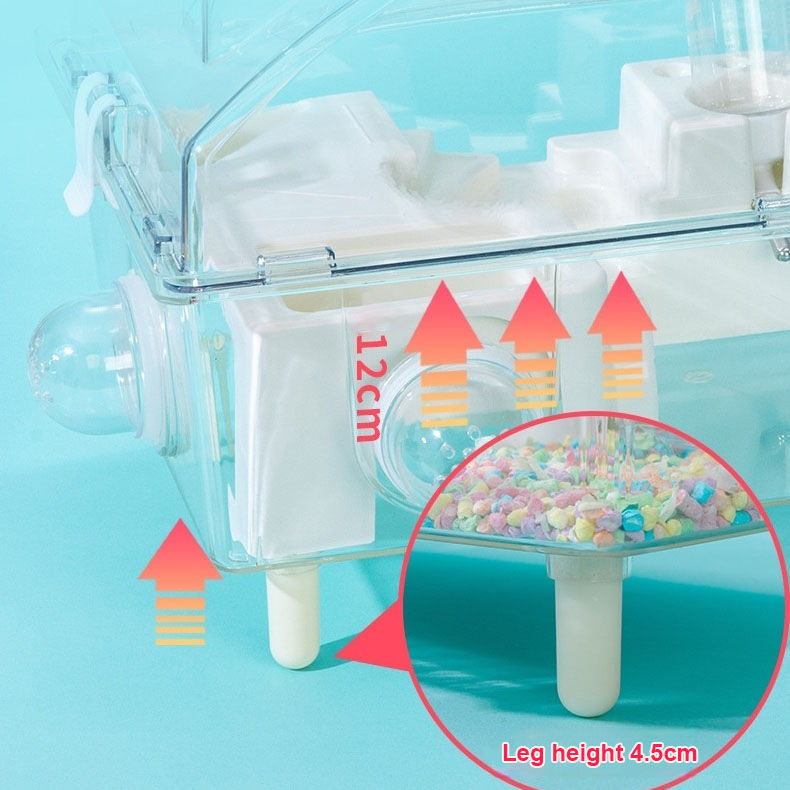 Thumbnail: 【45*28*30cm】Hamster Cage Small Animal With Tunnel Acrylic Transparent Portable