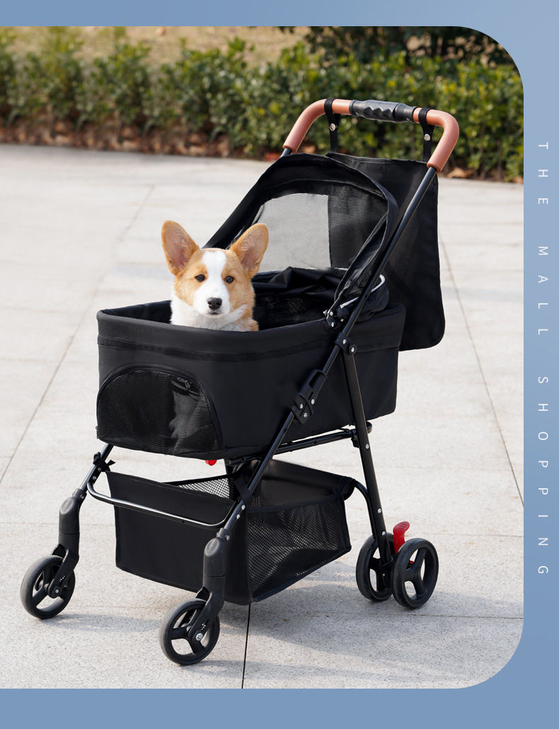 Thumbnail: Pet Stroller Cat Dog Stroller Lightweight Foldable Detachable Multi-Directional