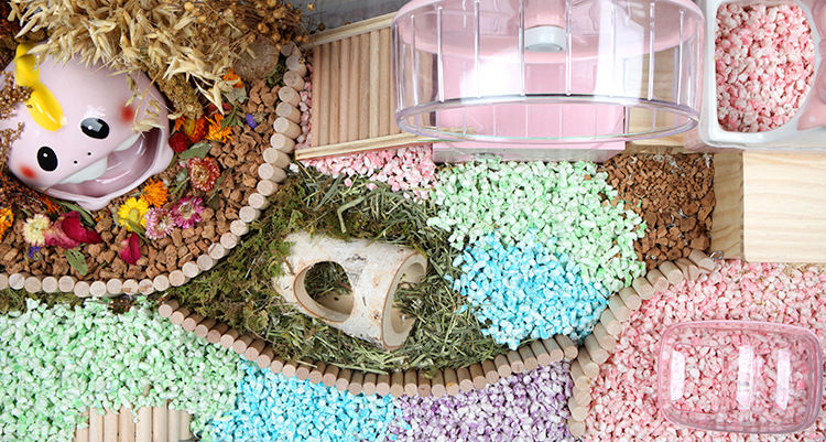 Thumbnail: Bucatstate 1KG Natural Rainbow Colour Hamster Paper Bedding Hamsters Guinea Pigs