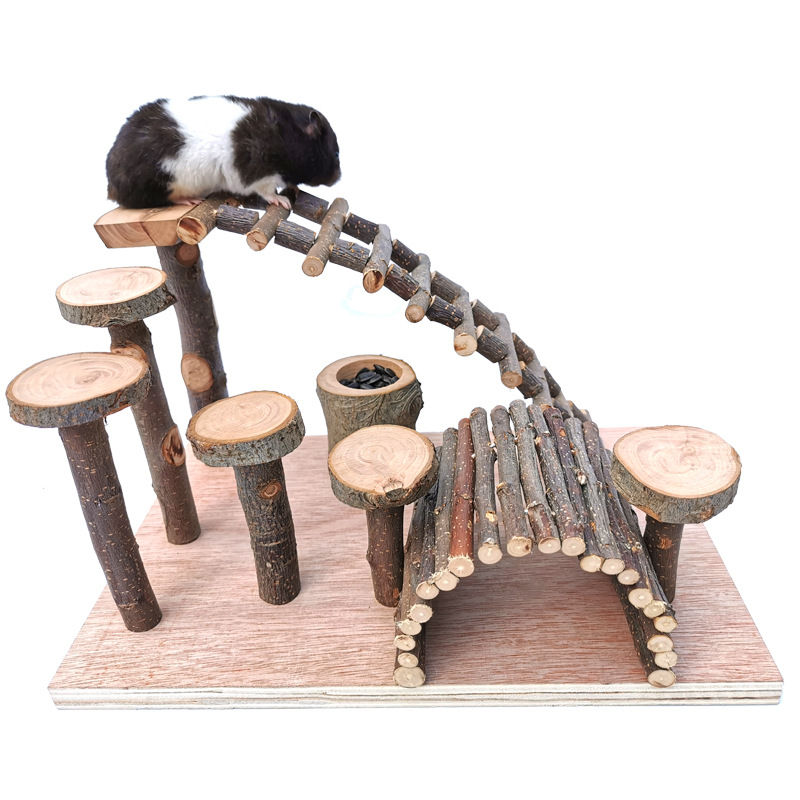 Thumbnail: Hamster Wooden Ladder Wooden Bridge Branch Toy Hamster Teeth Grinding Platform