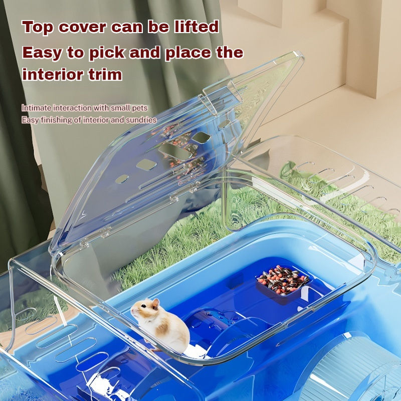 Thumbnail: 【45*28*25cm】Hamster Cage Small Animal With Accessories 360° Viewing Acrylic