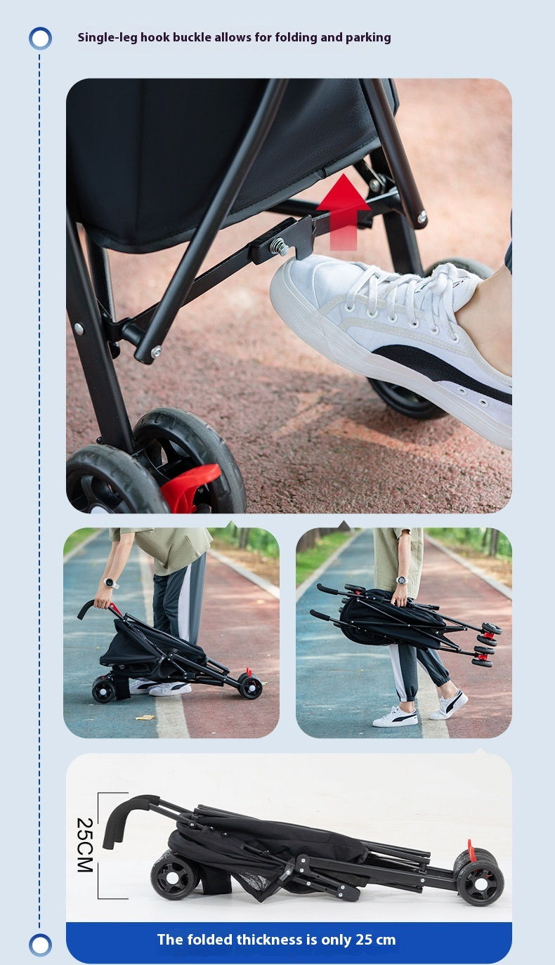 Thumbnail: Pet Stroller Cat Dog Stroller Lightweight Foldable Detachable Multi-Directional