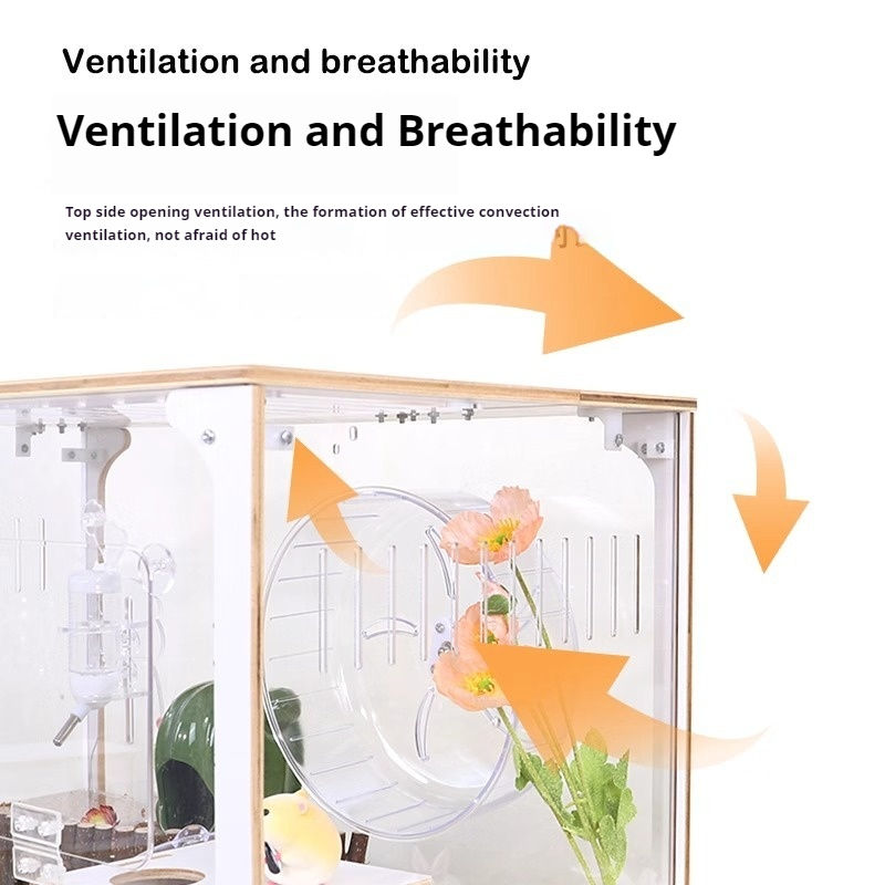 Thumbnail: (60*40*50) Empty Cage Hamster Cage/Quail Cage Stackable Acrylic /Double Door