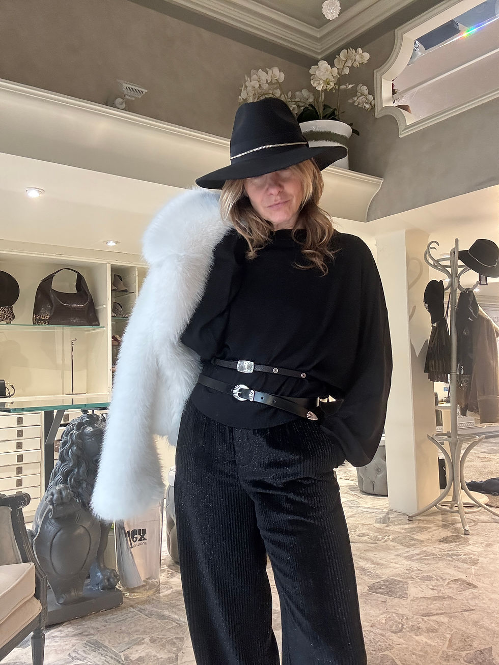 Miniatura: Pantalone in velluto con inserti di lurex 