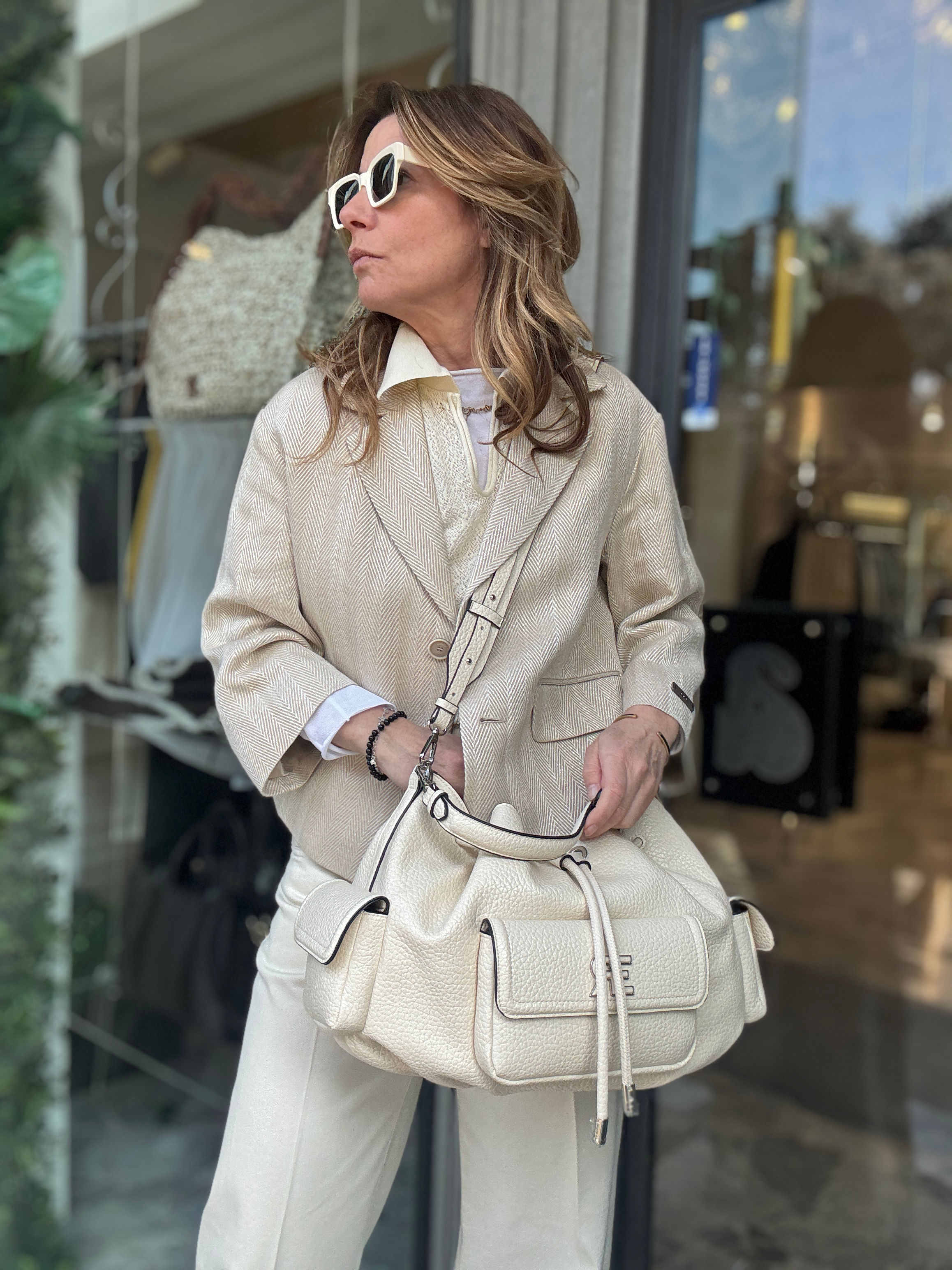 Borsa a spalla con coulisse