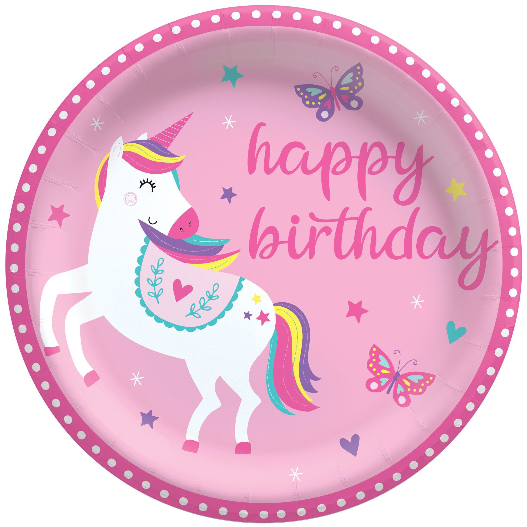 Cumpleaños de Unicornio Platos de 8 1/2"