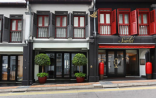 Second Transitional shophouse style in Singapore showing streamlined heritage shophouse design from the late 1930s.