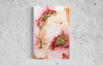acrylic painting modern abstract art pink gold beige art
