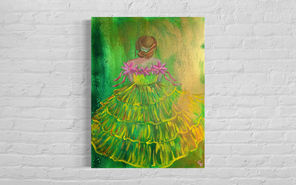 fashion illustration curvy girl plus-size princess lady art abstract