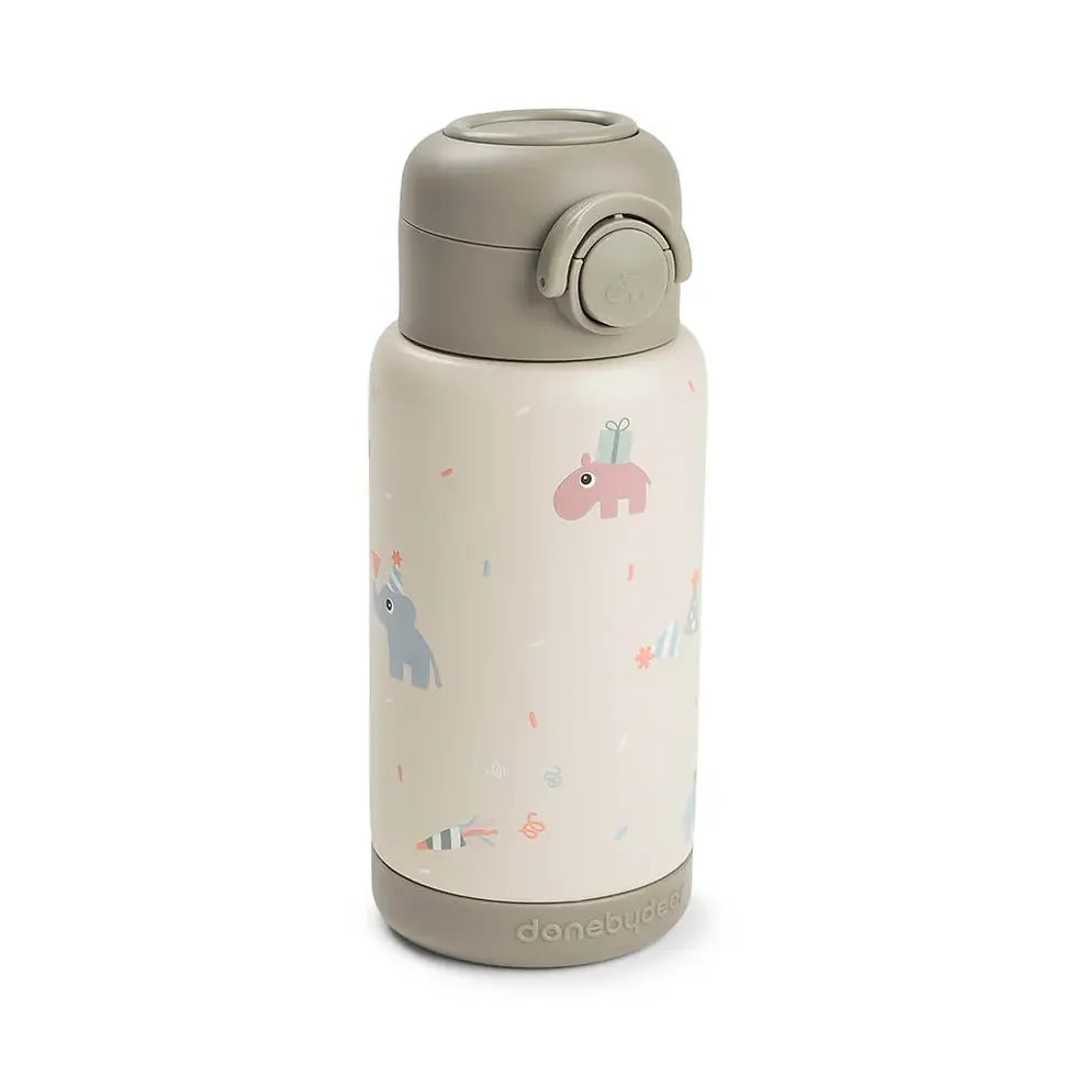 Miniature : Gourde isotherme à paille - Celebration - Sable - 340 ml Done by Deer
