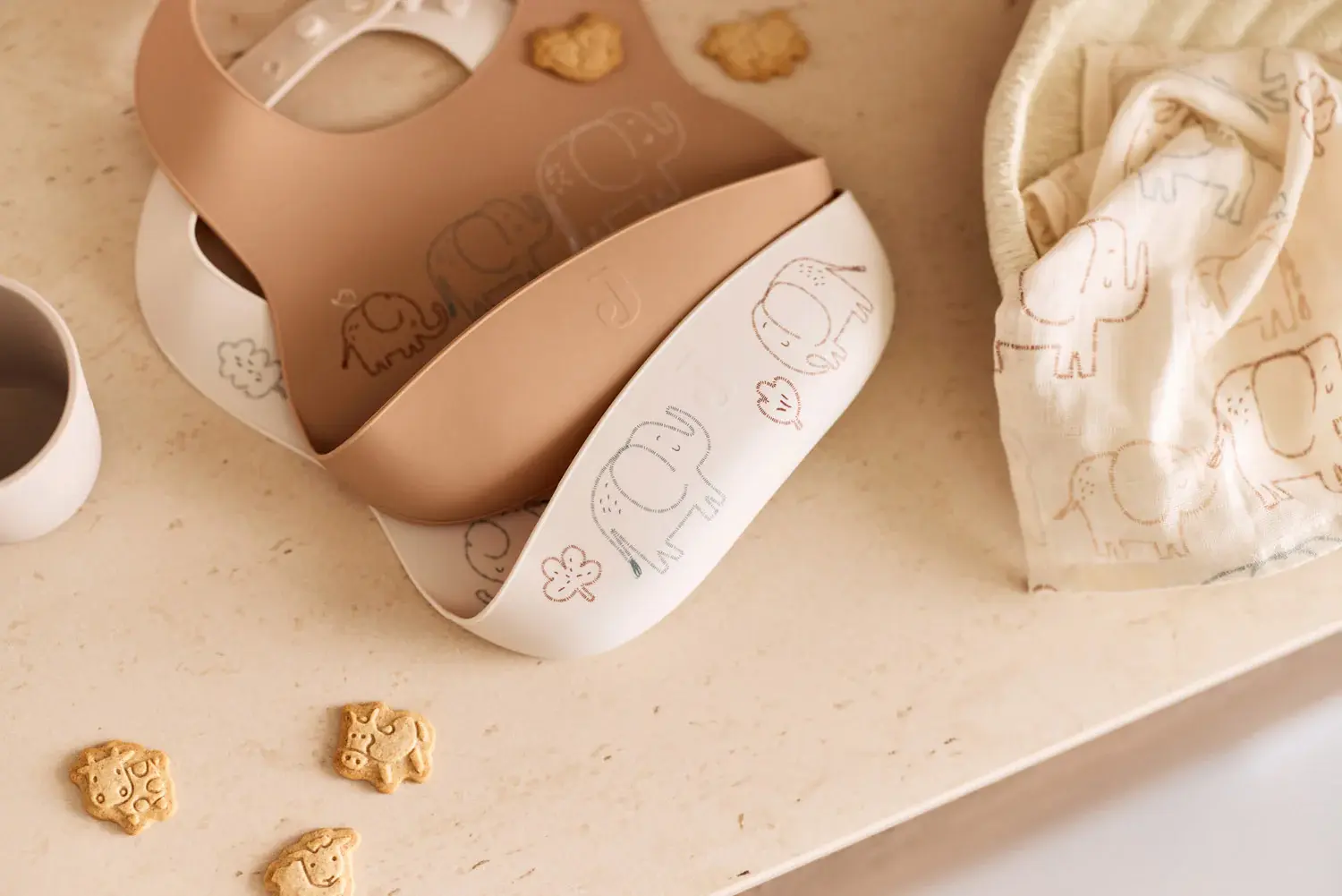 Bavoir Silicone - Elephant Tales - 2 Unités