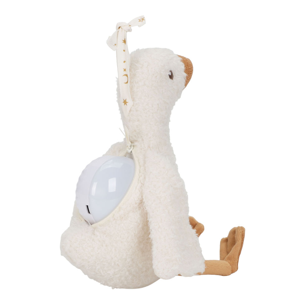 Miniature : Peluche bruit blanc et veilleuse - Oie caline - Little dutch