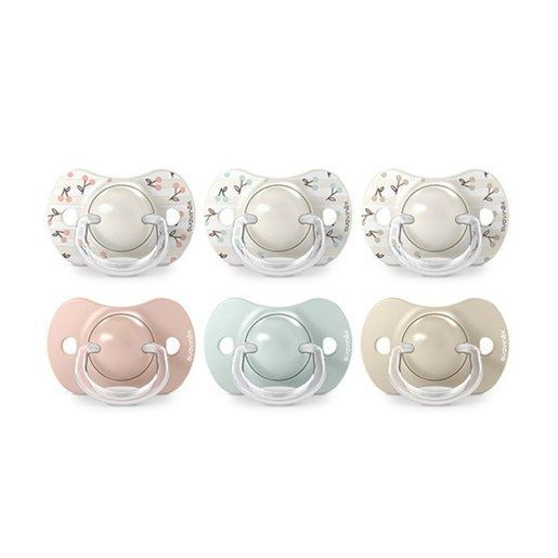 Set 2 sucettes symétriques SX Pro 0/6M — Birdies Beige - Suavinex