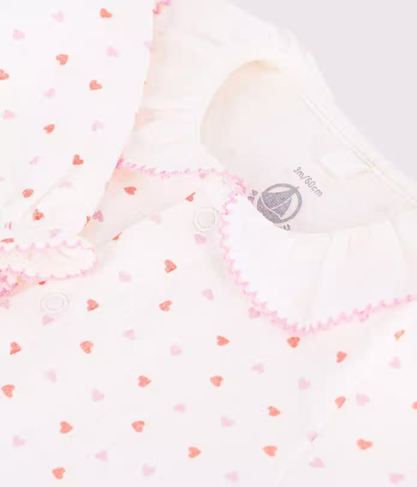Pyjama bébé en tubique imprimé à cœurs - Petit Bateau