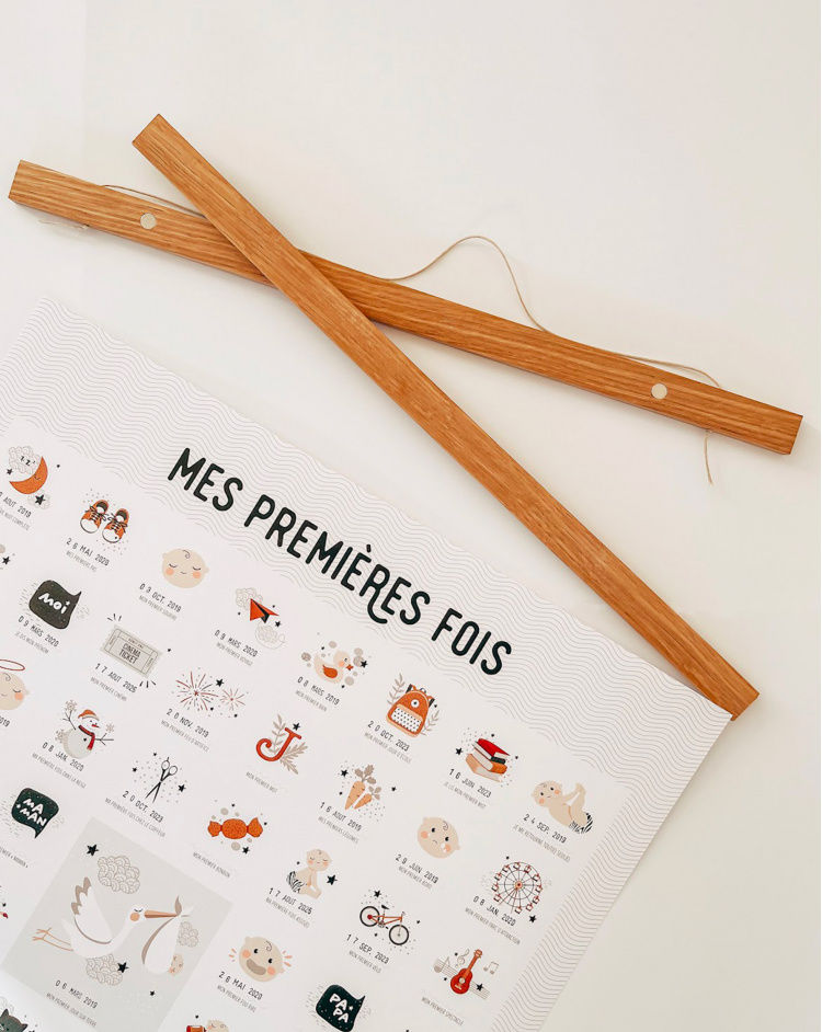 Porte affiche en pin - Les petites dates