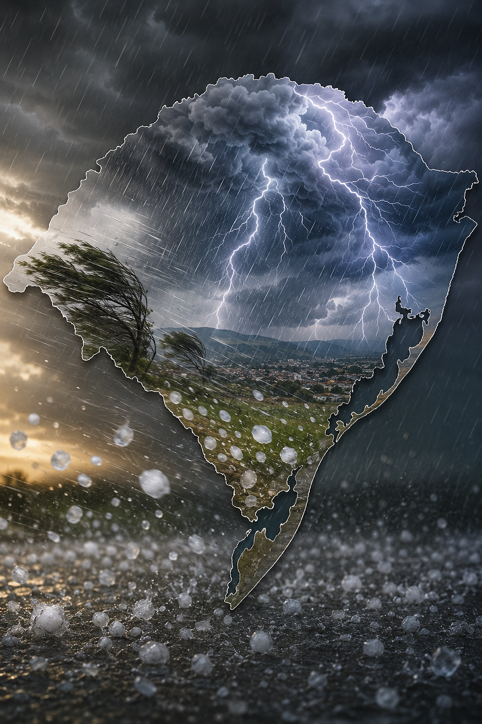 MetSul alerta para onda de tempestades no RS com risco elevado de granizo, vendavais e chuva extrema