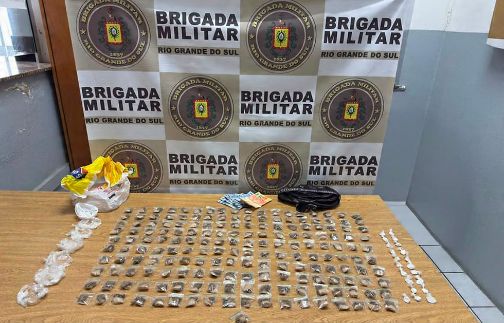 Brigada Militar prende homem com mais de 200 porções de drogas no bairro Santos Dumont