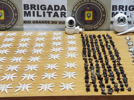 São Leopoldo: Brigada Militar prende traficante que portava mais de 700 porções de drogas