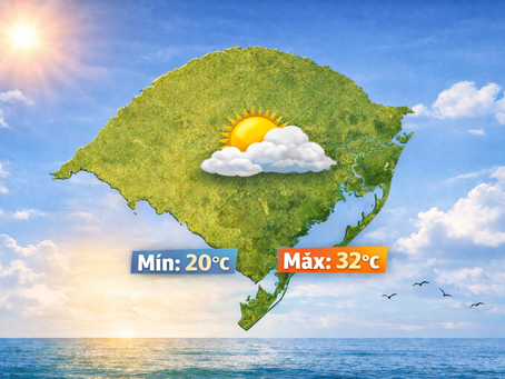 Final de semana terá sol predominante e calor moderado no Rio Grande do Sul, com chance de chuva isolada