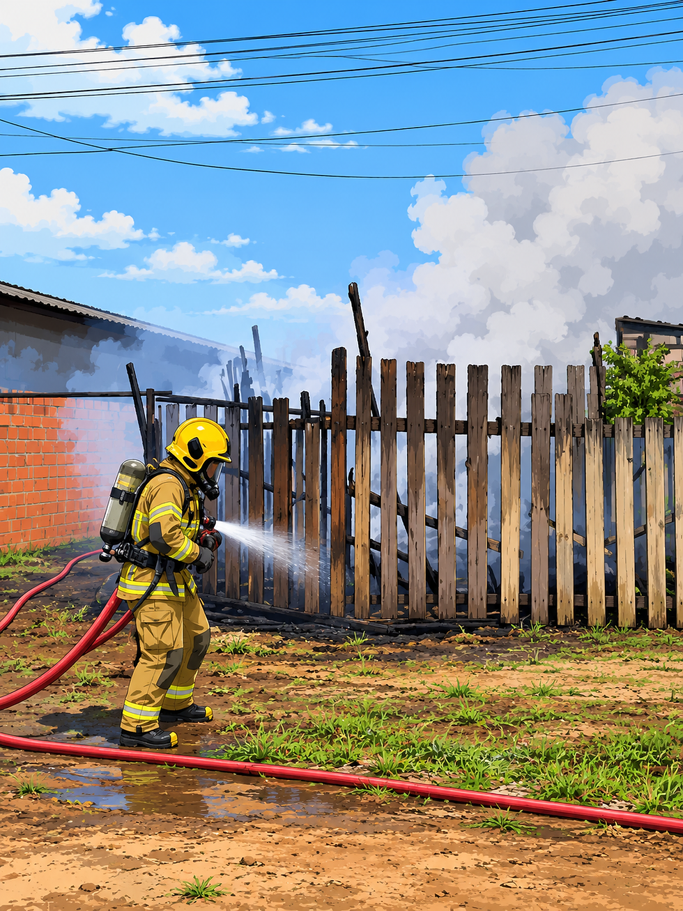 São Leopoldo: incêndio de grandes proporções destrói residência no bairro Santos Dumont