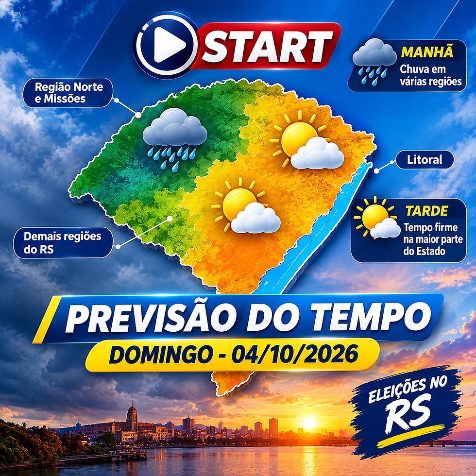 RS terá domingo de eleições com chuva pela manhã e tempo firme à tarde