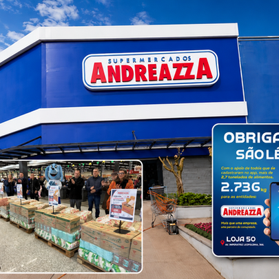 Inauguração da loja 50 do Andreazza resulta em doação de alimentos para entidades assistenciais de São Leopoldo