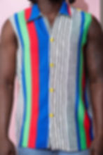 Red Rainbow Striped Button-Up
