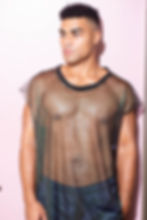 Gold Metallic Mesh Tee