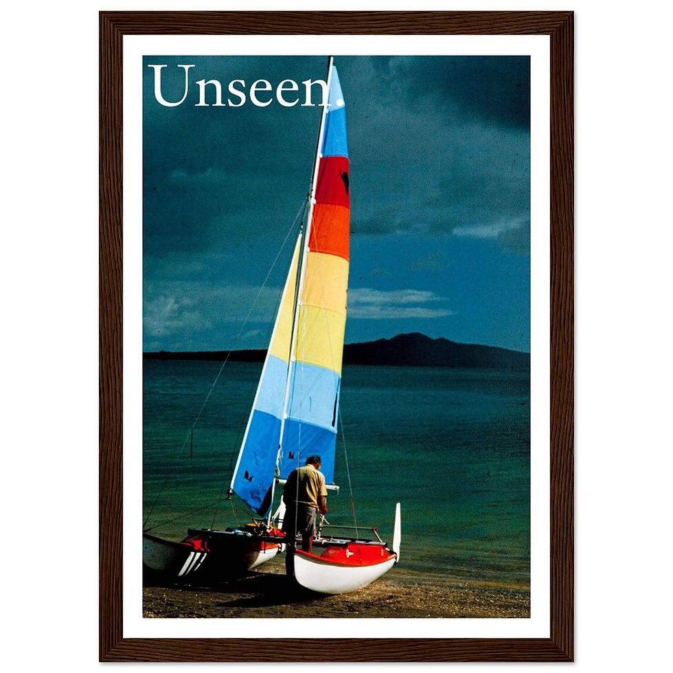 Thumbnail: Catamaran With Rangitoto In The Distance, c.1980.