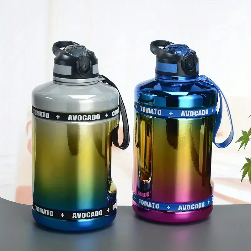 Thumbnail: Gradient Color 2200ml Leak-proof Water Bottle with Rope