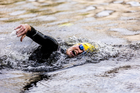 Nageur aux Championnats de France de Triathlon individuels distance S à Pontivy