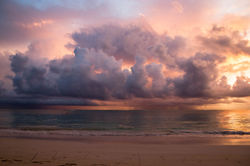 stormy sunrise over the sea