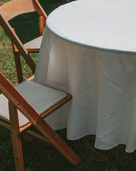 Chair and Table with Tablecloth