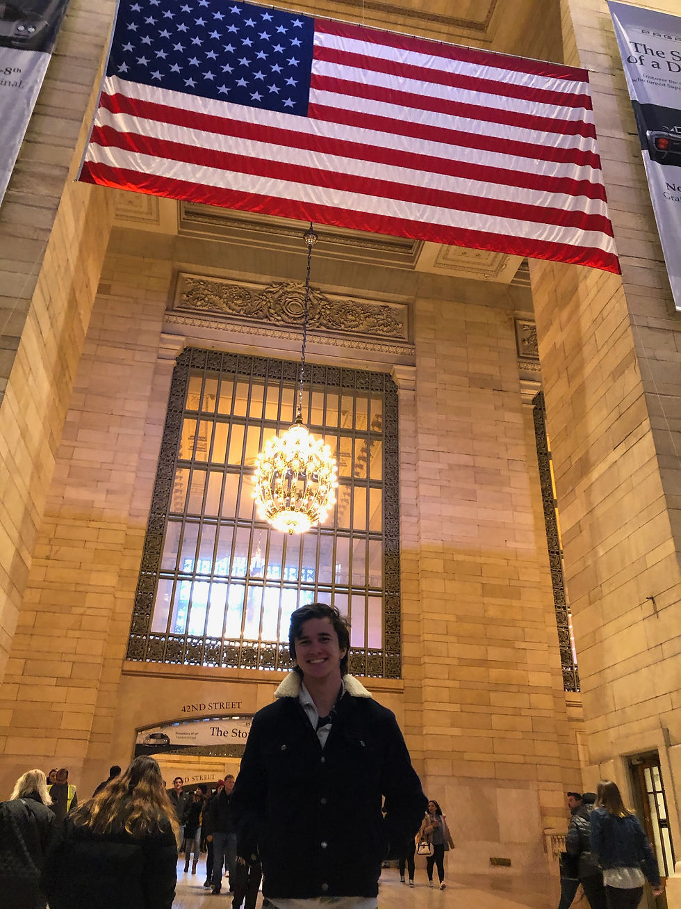Luke happy to be in America!!!