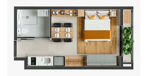 Planta-Studio-24m²-Liberdade