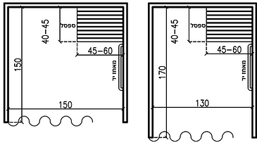 תא מדידה נגיש ספסל ישיבה רוחב