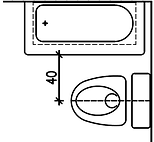 מרווח בין אסלה לאמבטיה