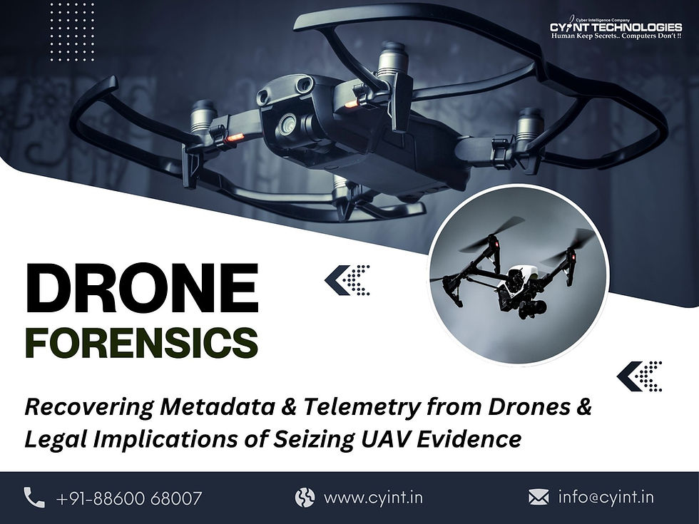 Recovering Metadata & Telemetry from Drones & Legal Implications of Seizing UAV Evidence
