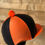 Thumbnail: Orange black sparkling wool pom