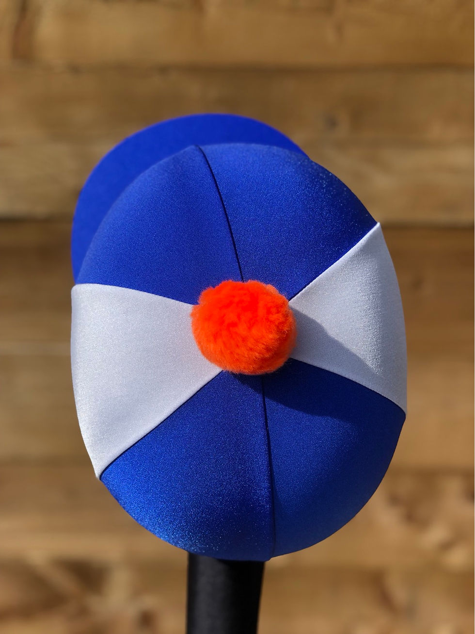 Thumbnail: Royal Blue and white wool Pom 