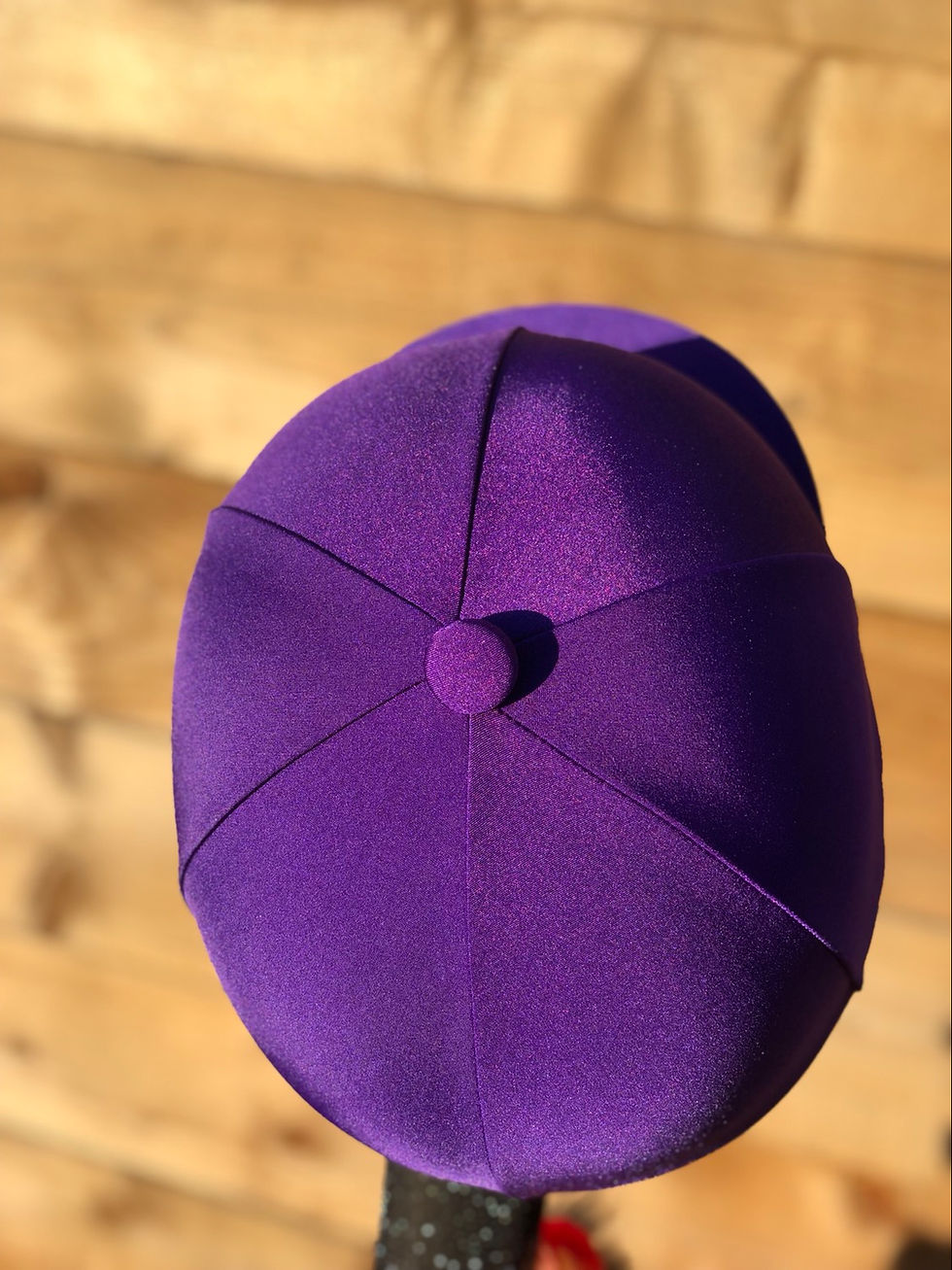 Thumbnail: Purple riding hat silk with button 