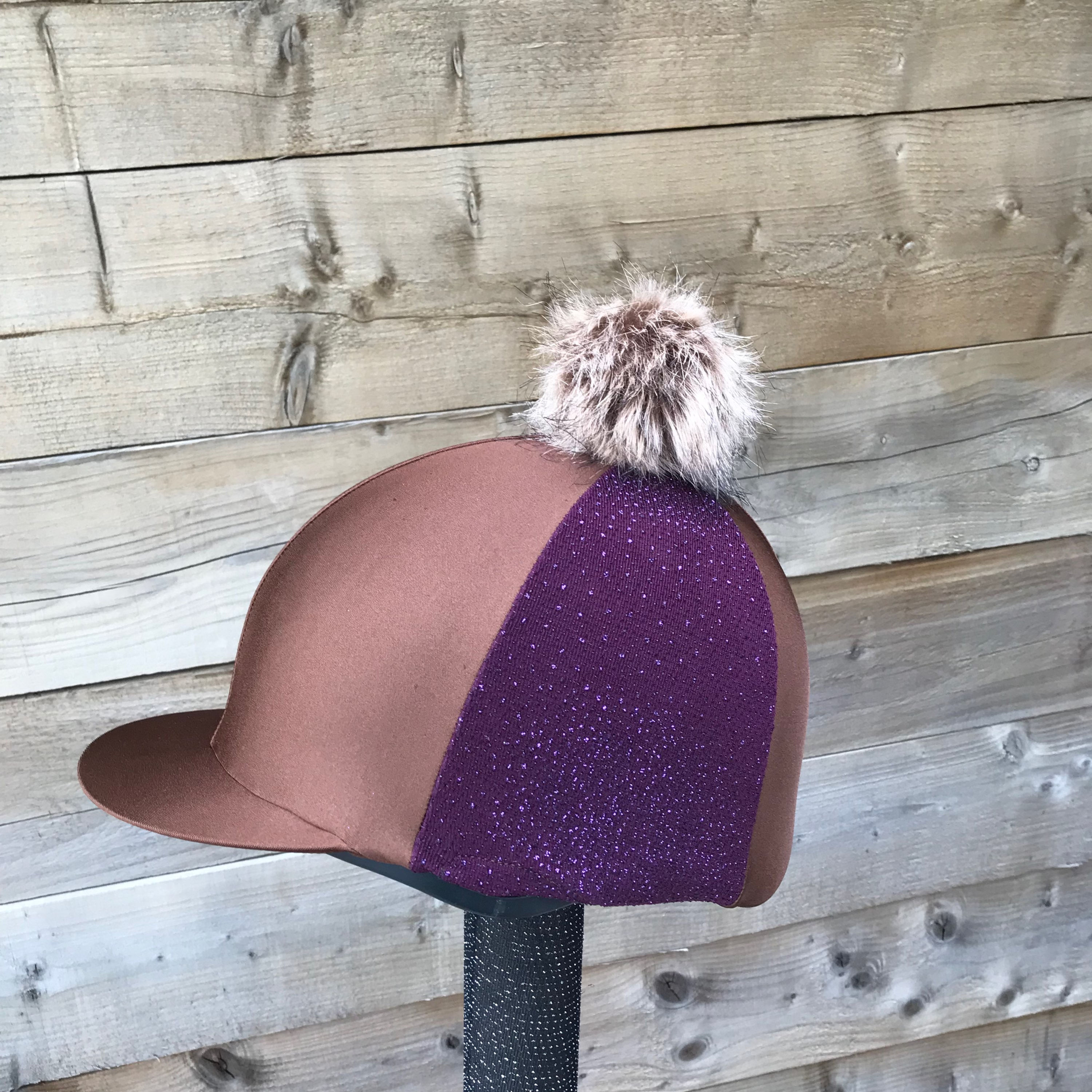 Purple sparkly brown base 