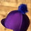 Thumbnail: Purple riding hat silk with fur Pom 