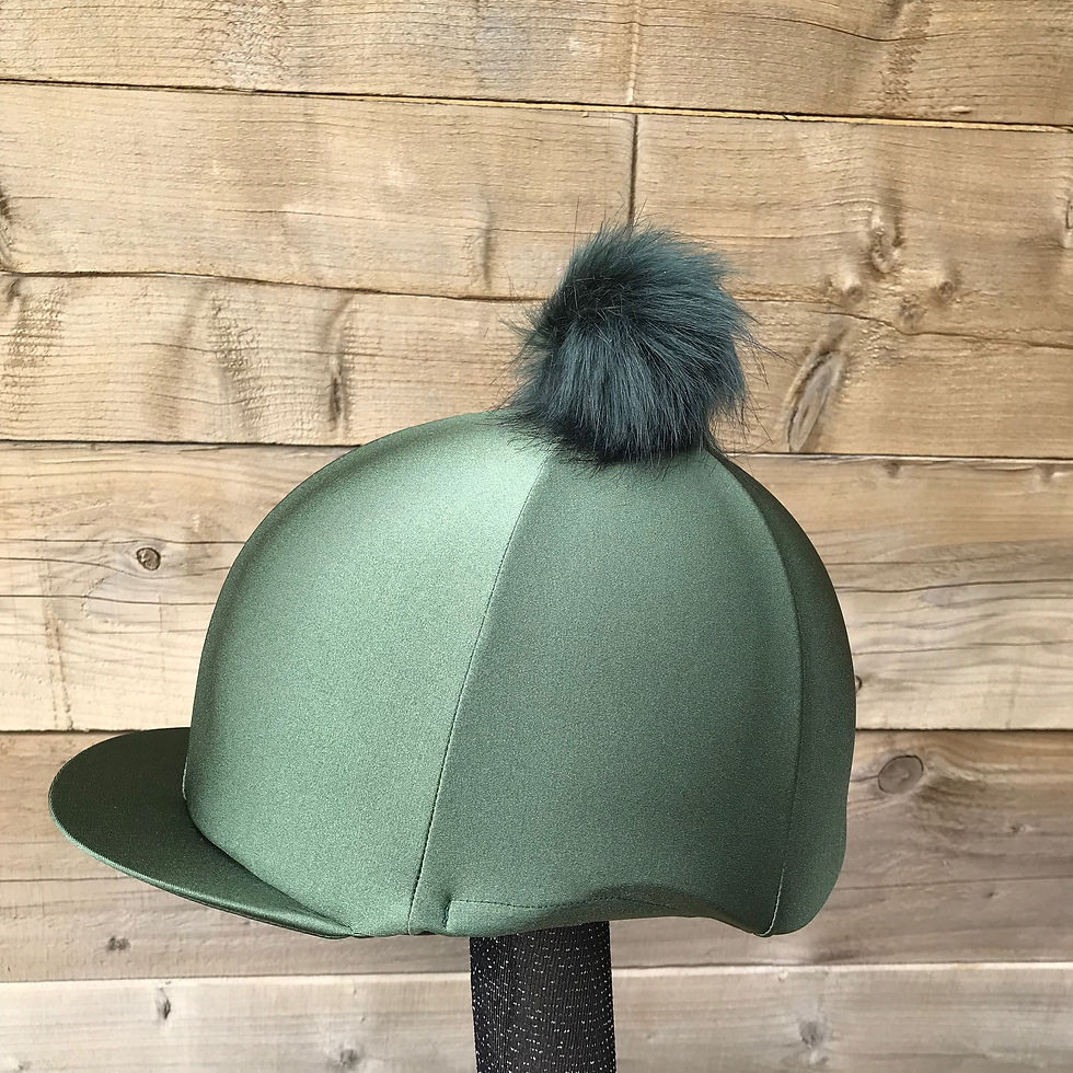 Green Riding Hat Khaki green horse riding hat silk | Woodlodge silks
