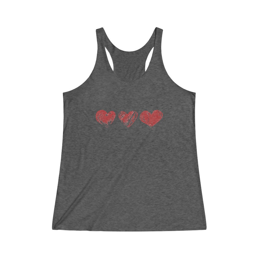 "Heart" Women's Tri-Blend Racerback Tank
