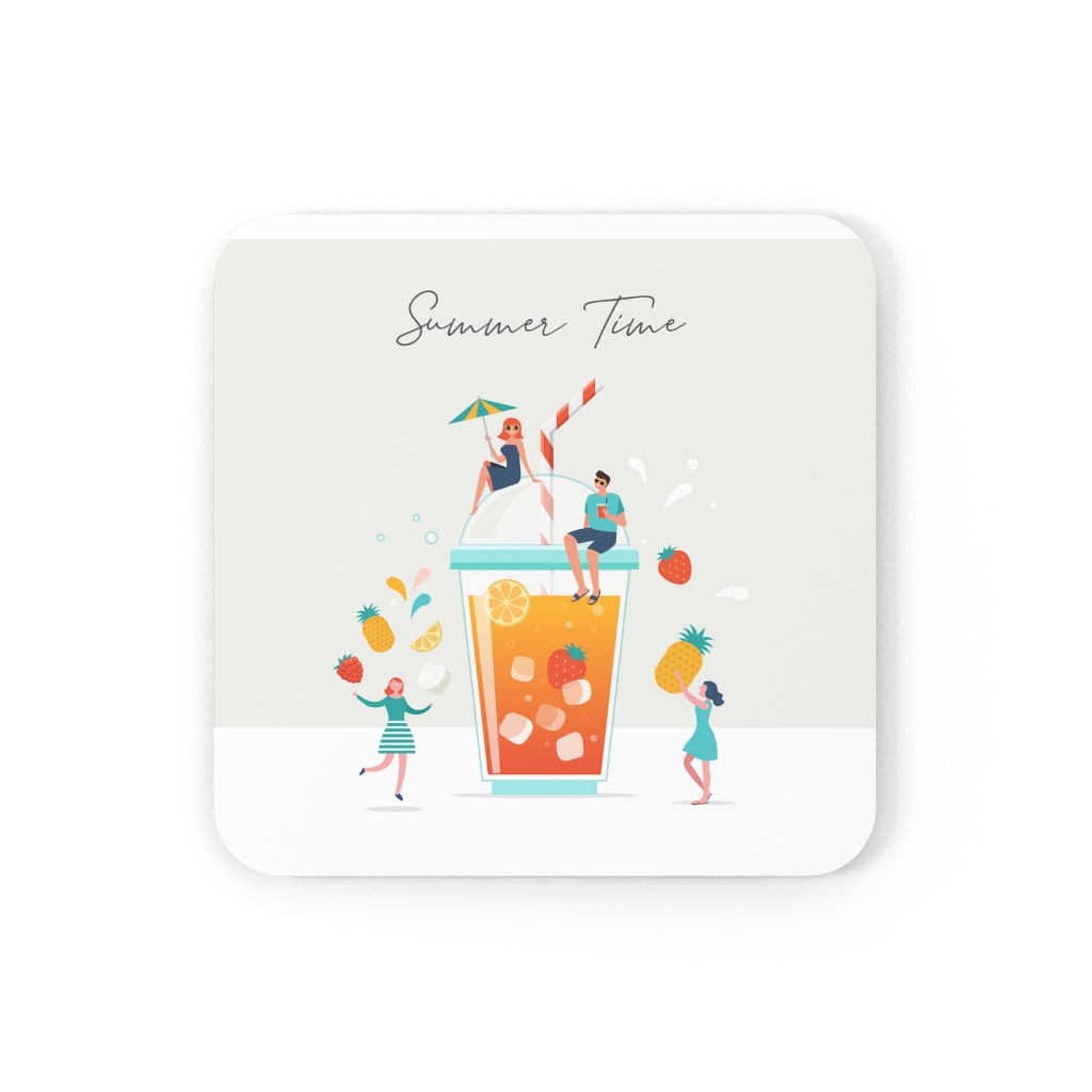 "Summer Time" Corkwood Coaster Set